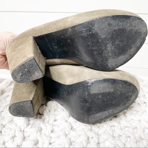 Kelsi Dagger McClaine Chunky Platform Suede Booties Olive Size 6M - Picture 6 of 6